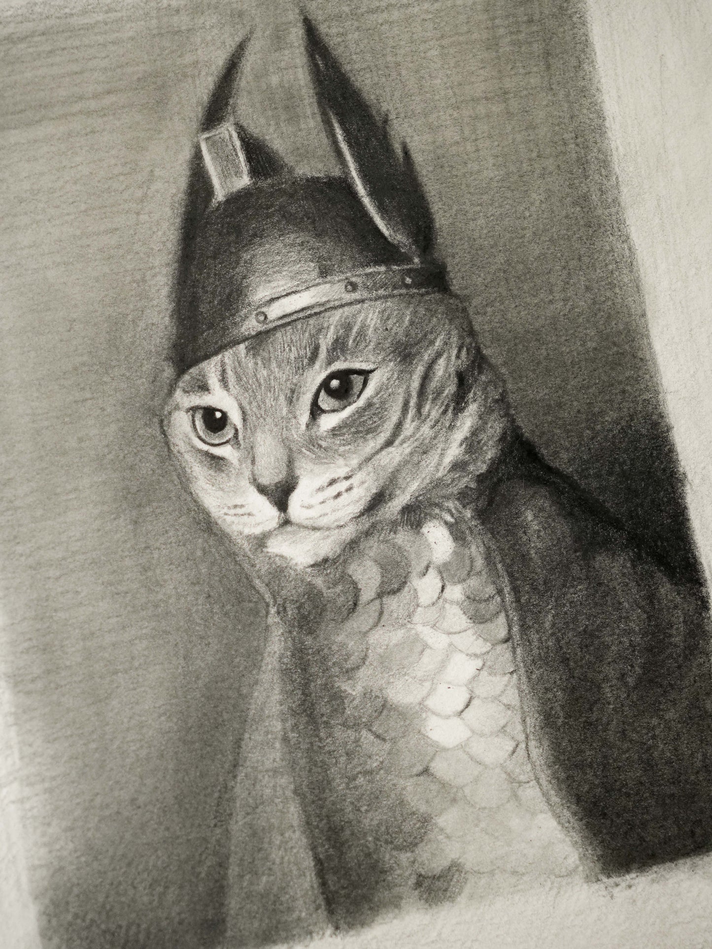 Brunnhilde "Le chat Walkyrie" Dessin Original