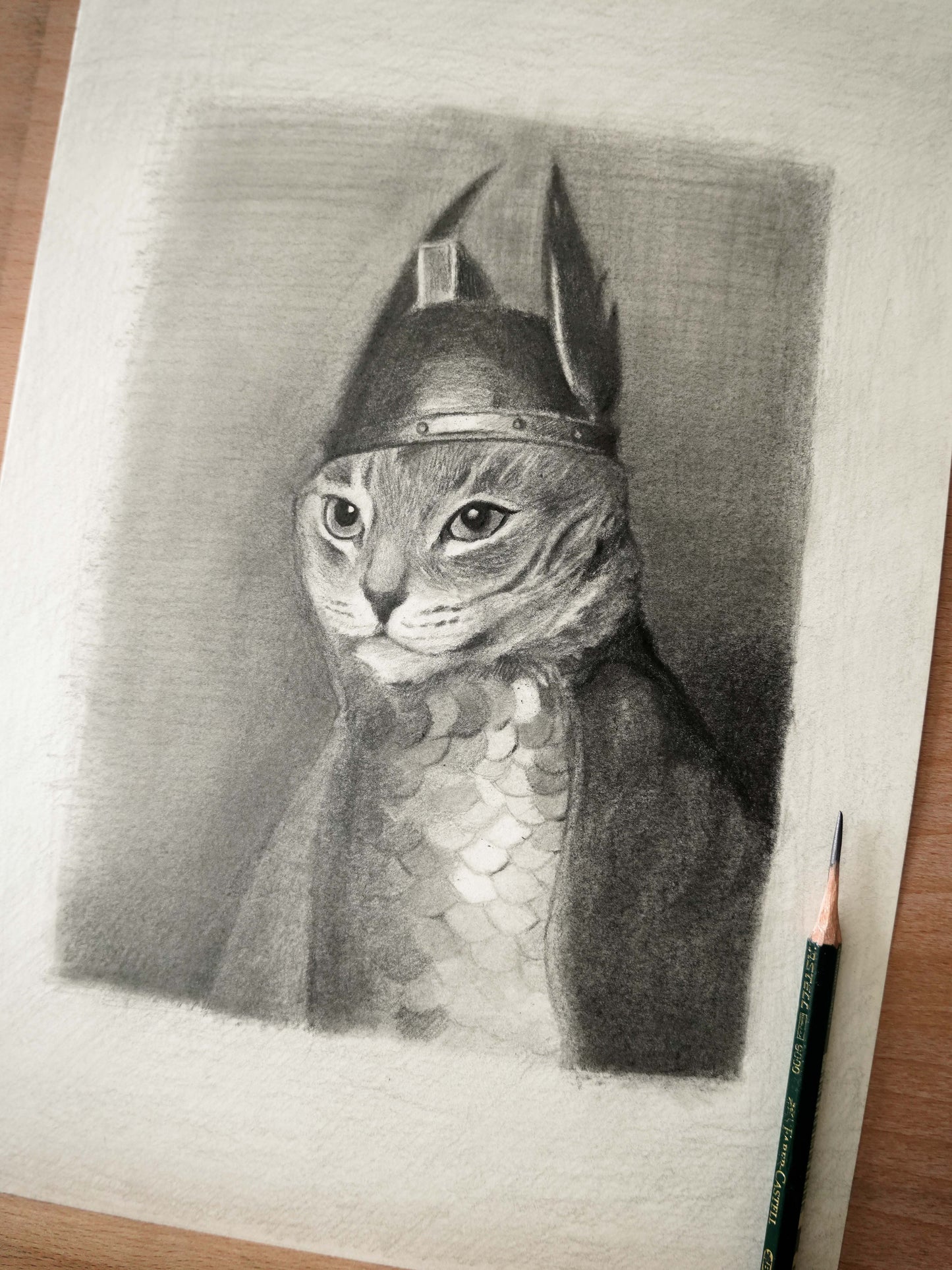 Brunnhilde "Le chat Walkyrie" Dessin Original